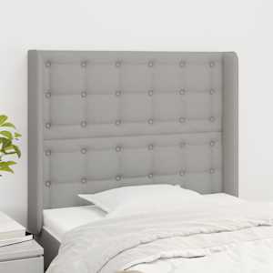 Čelo postele typu ušák světle šedé 93x16x118/128 cm textil - obrázek 1
