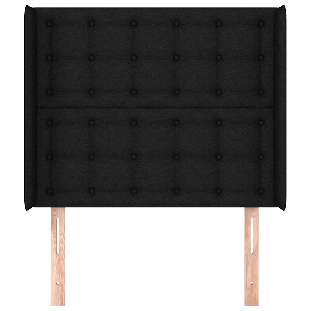 vidaXL Hoofdbord met randen 93x16x118/128 cm stof zwart, foto 2