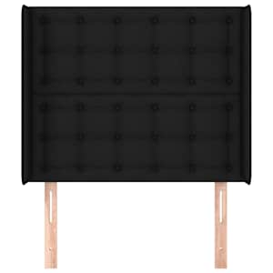 Čelo postele typu ušák černé 93x16x118/128 cm textil - obrázek 3