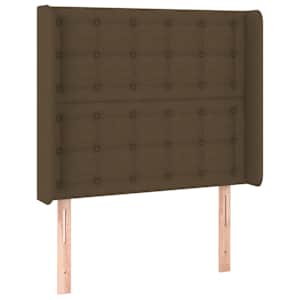 Čelo postele typu ušák tmavě hnědé 93x16x118/128 cm textil - obrázek 2