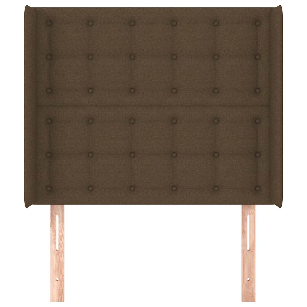 vidaXL Hoofdbord met randen 93x16x118/128 cm stof donkerbruin bruin, foto 2