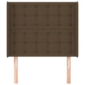 Čelo postele typu ušák tmavě hnědé 93x16x118/128 cm textil - obrázek 3
