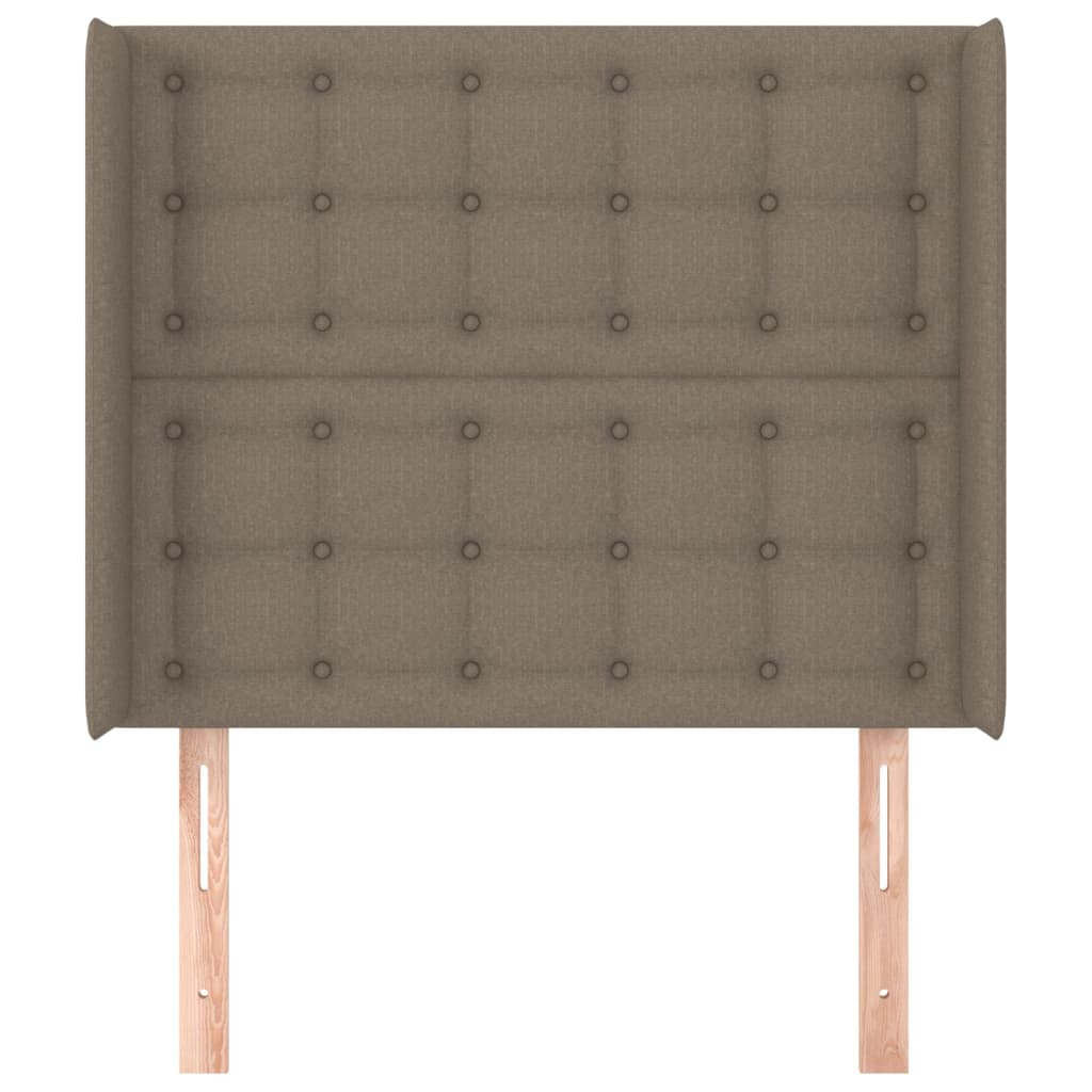 vidaXL Hoofdbord met randen 93x16x118/128 cm stof taupe afbeelding