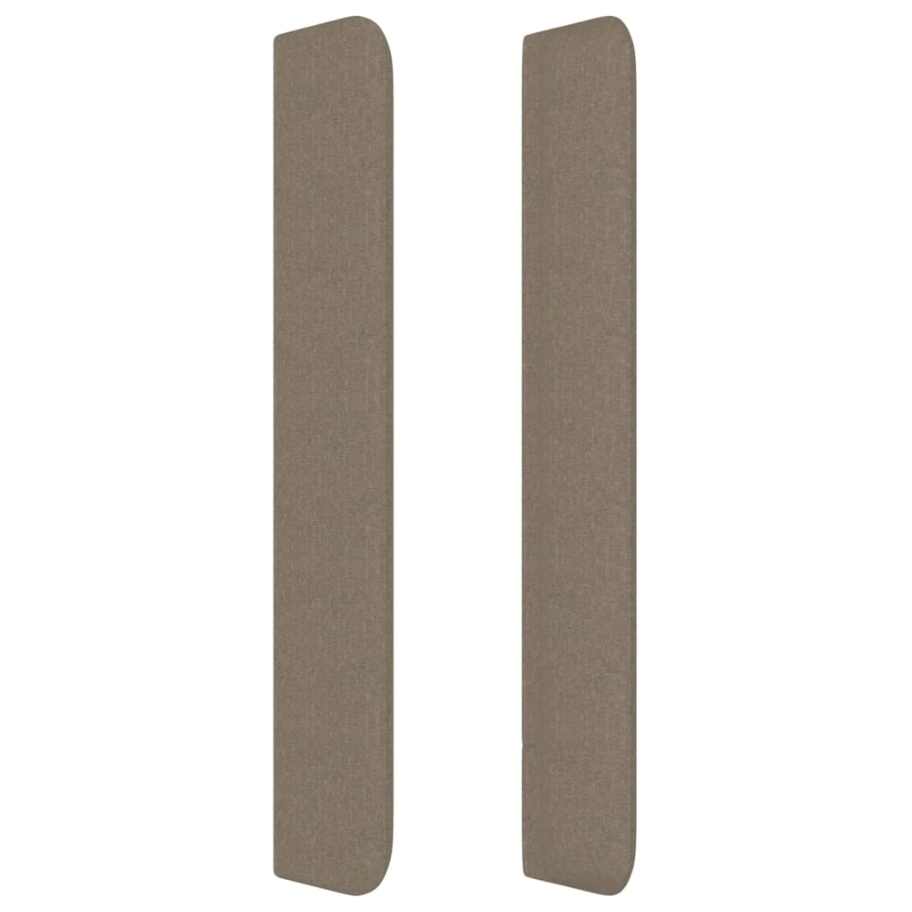 Tăblie de pat cu aripioare gri taupe 93x16x118/128 cm textil