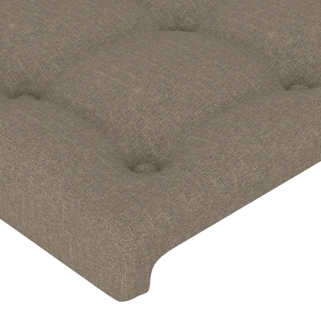 Tăblie de pat cu aripioare gri taupe 93x16x118/128 cm textil