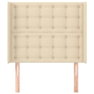 Čelo postele typu ušák krémové 93x16x118/128 cm textil - obrázek 3