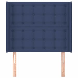 Čelo postele typu ušák modré 93x16x118/128 cm textil - obrázek 3