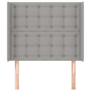 Čelo postele typu ušák světle šedé 103x16x118/128 cm textil - obrázek 3
