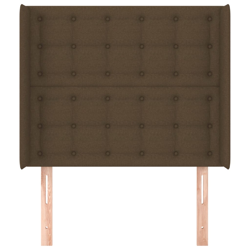 vidaXL Hoofdbord met randen 103x16x118/128 cm stof donkerbruin afbeelding