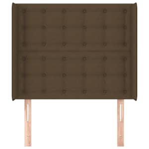 Čelo postele typu ušák tmavě hnědé 103x16x118/128 cm textil - obrázek 3