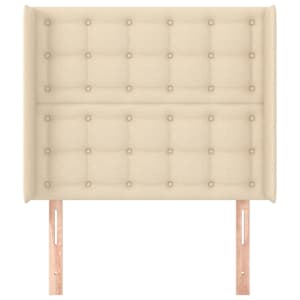 Čelo postele typu ušák krémové 103x16x118/128 cm textil - obrázek 3