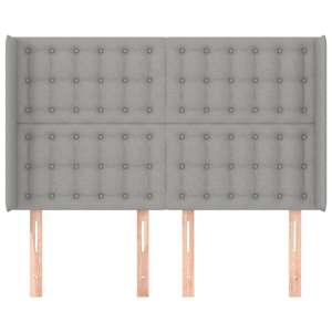 Čelo postele typu ušák světle šedé 147x16x118/128 cm textil - obrázek 3