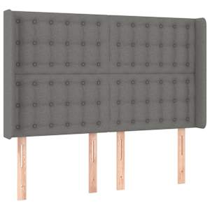 Čelo postele typu ušák tmavě šedé 147x16x118/128 cm textil - obrázek 2