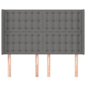 Čelo postele typu ušák tmavě šedé 147x16x118/128 cm textil - obrázek 3