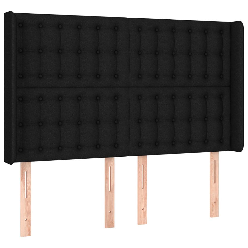 vidaXL Čelo postele typu ušák černé 147x16x118/128 cm textil