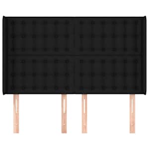 Čelo postele typu ušák černé 147x16x118/128 cm textil - obrázek 3