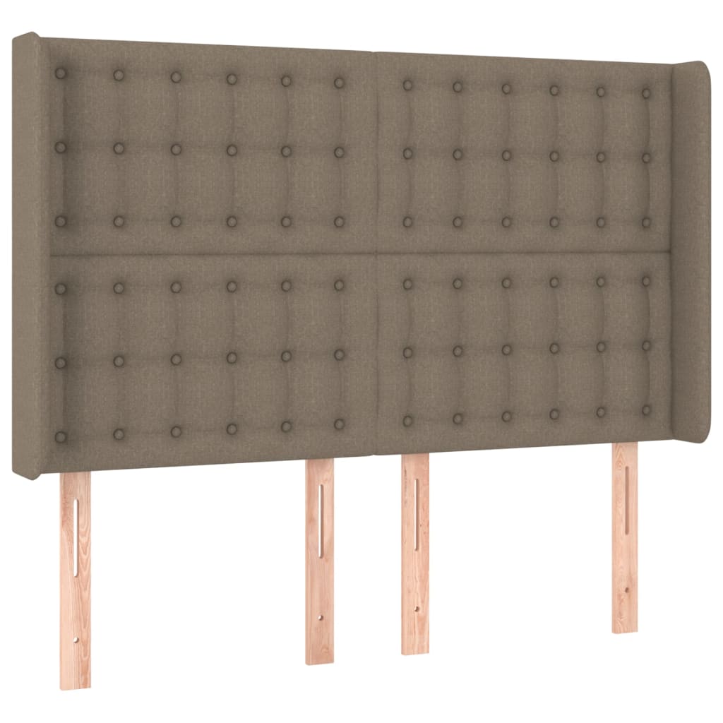 vidaXL Čelo postele typu ušák taupe 147x16x118/128 cm textil