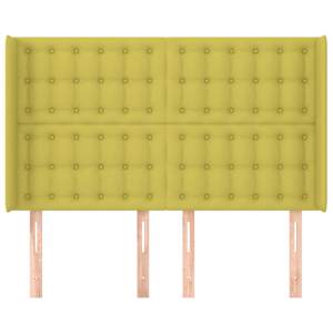 vidaXL Tăblie de pat cu aripioare, verde, 147x16x118/128 cm, textil