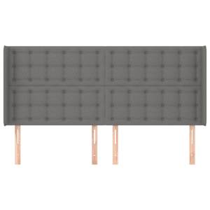 Čelo postele typu ušák tmavě šedé 163x16x118/128 cm textil - obrázek 3