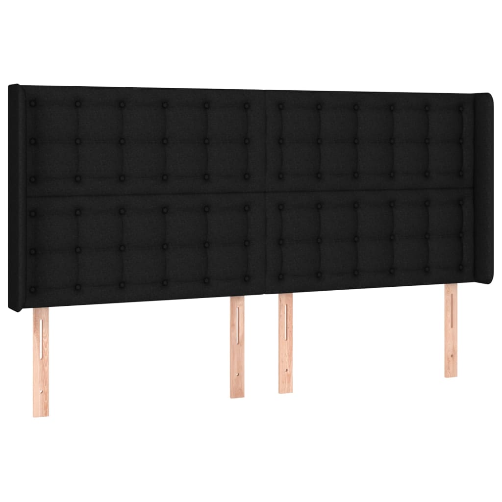 vidaXL Čelo postele typu ušák černé 163x16x118/128 cm textil
