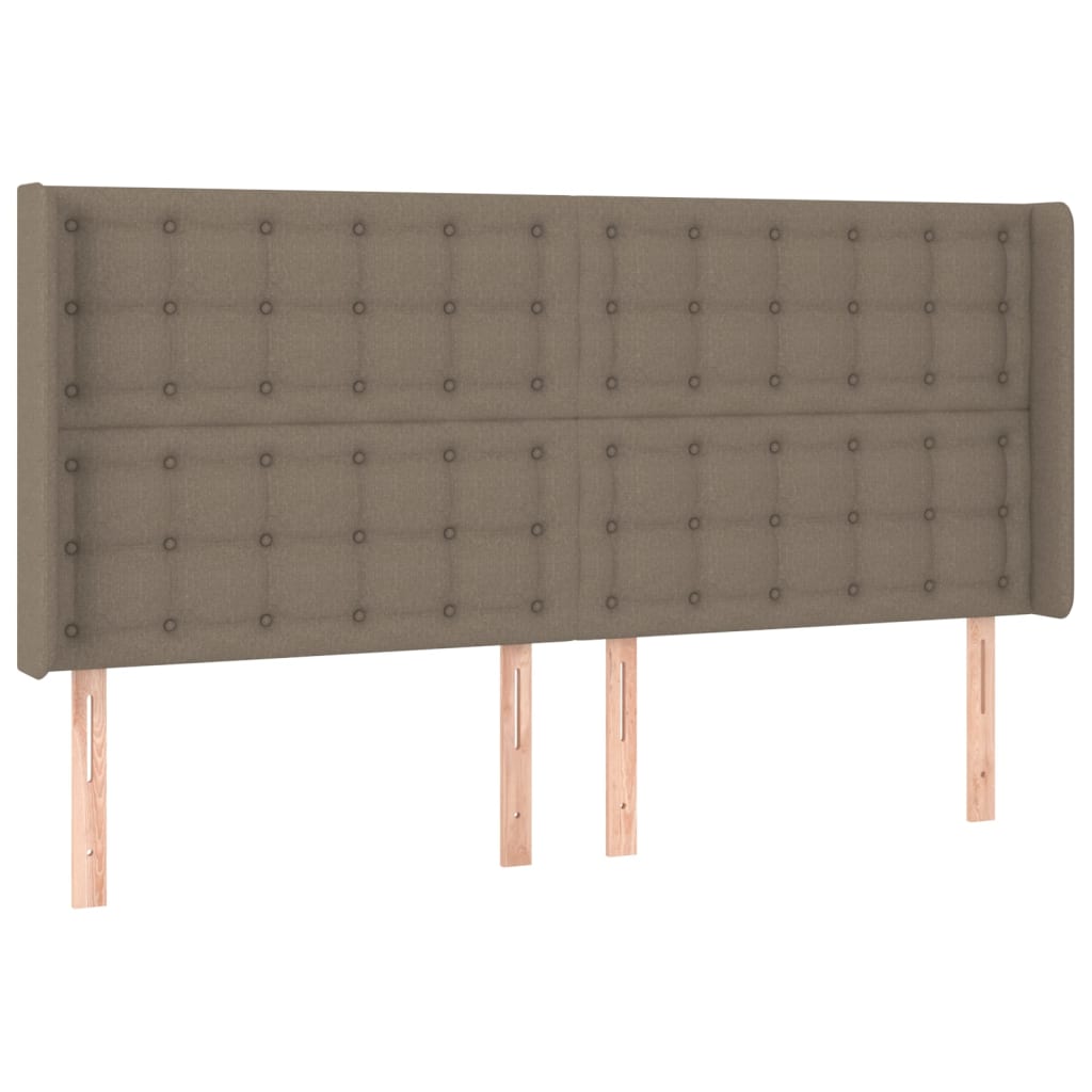 vidaXL Čelo postele typu ušák taupe 163x16x118/128 cm textil