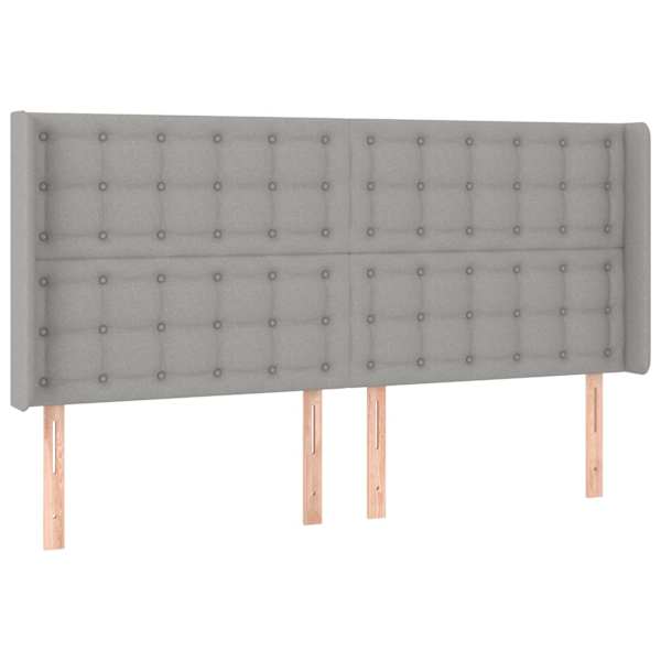 vidaXL voodipeats servadega, helehall, 183x16x118/128 cm, kangas