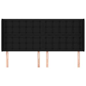 Čelo postele typu ušák černé 183x16x118/128 cm textil - obrázek 3