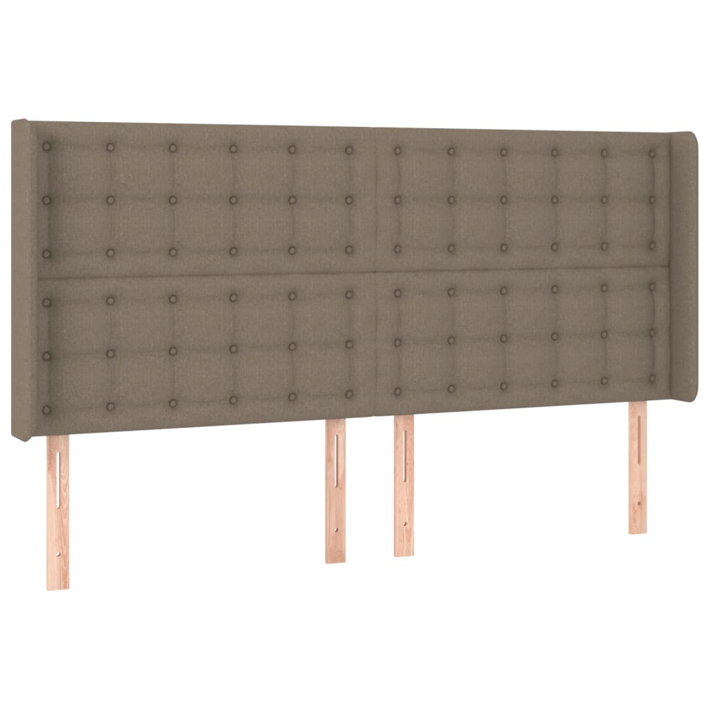 vidaXL Čelo postele typu ušák taupe 183x16x118/128 cm textil