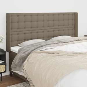Čelo postele typu ušák taupe 183x16x118/128 cm textil - obrázek 1