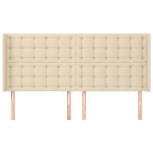 Čelo postele typu ušák krémové 183x16x118/128 cm textil - obrázek 3