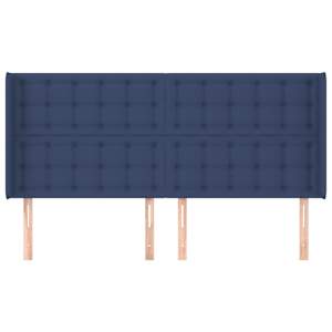 Čelo postele typu ušák modré 183x16x118/128 cm textil - obrázek 3