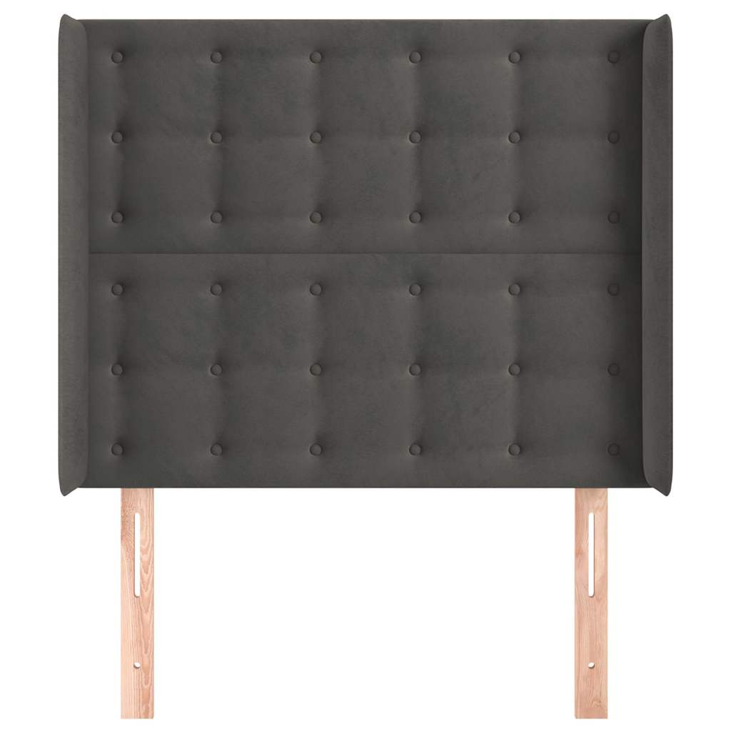 vidaXL Hoofdbord met randen 83x16x118/128 cm fluweel donkergrijs grijs, foto 2
