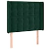 vidaXL voodipeats servadega, tumeroheline, 83x16x118/128 cm, samet