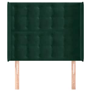 vidaXL Kopfteil mit Ohren Dunkelgr&uuml;n 83x16x118/128 cm Samt