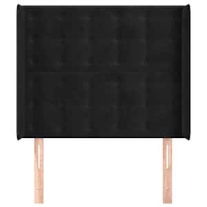 Čelo postele typu ušák černé 93x16x118/128 cm samet - obrázek 3