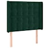vidaXL voodipeats servadega, tumeroheline, 93x16x118/128 cm, samet