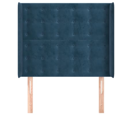 vidaXL Zagł&oacute;wek uszak, ciemnoniebieski, 93x16x118/128 cm, aksamit