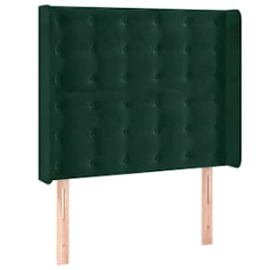 Čelo postele typu ušák tmavě zelená 103x16x118/128 cm samet - obrázek 2