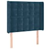 vidaXL voodipeats servadega, tumesinine, 103x16x118/128 cm, samet