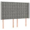 vidaXL voodipeats servadega, helehall, 147x16x118/128 cm, samet