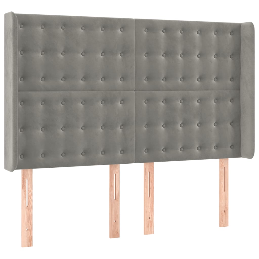 vidaXL ÄŚelo postele typu uĹˇĂˇk svÄ›tle ĹˇedĂ© 147x16x118/128 cm samet