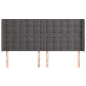 Čelo postele typu ušák tmavě šedé 163x16x118/128 cm samet - obrázek 3