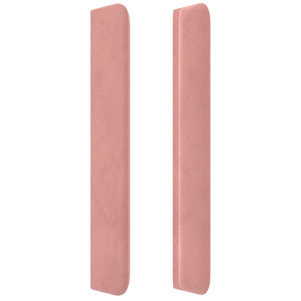 Rózsaszín bársony fejtámla szárnyakkal 163x16x118/128 cm 