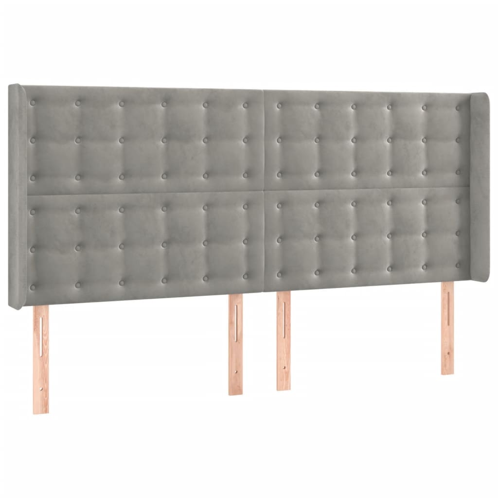 vidaXL ÄŚelo postele typu uĹˇĂˇk svÄ›tle ĹˇedĂ© 183x16x118/128 cm samet