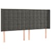 vidaXL voodipeats servadega, tumehall, 183x16x118/128 cm, samet