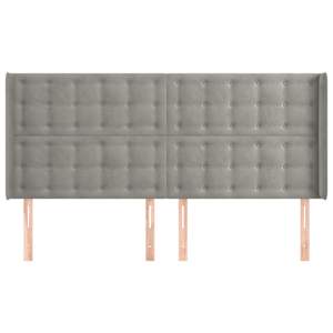 Čelo postele typu ušák světle šedé 203x16x118/128 cm samet - obrázek 3