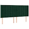 vidaXL voodipeats servadega, tumeroheline, 203x16x118/128 cm, samet