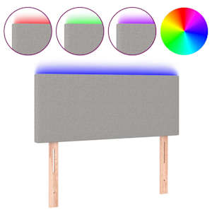 vidaXL LED-voodipeats, helehall, 80x5x78/88 cm, kangas