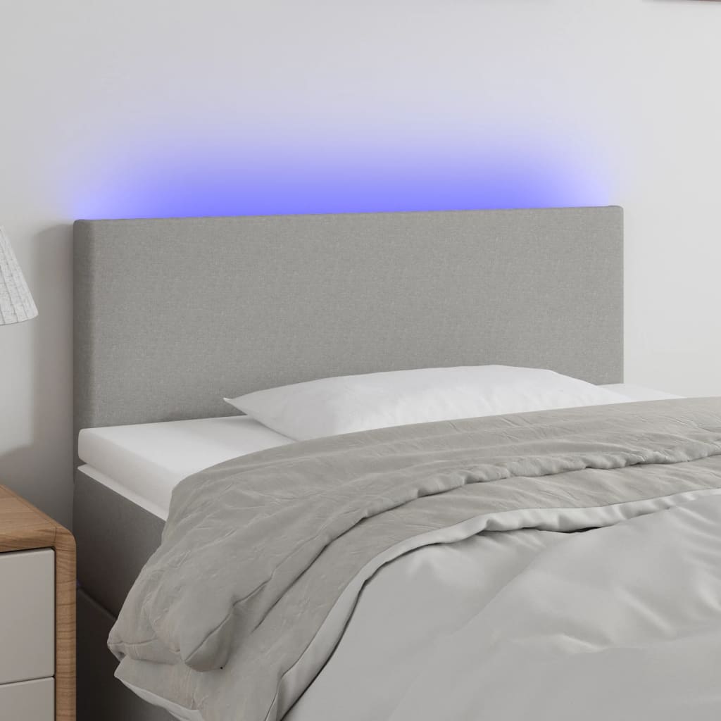 vidaXL TÄƒblie de pat cu LED, gri deschis, 80x5x78/88 cm, textil