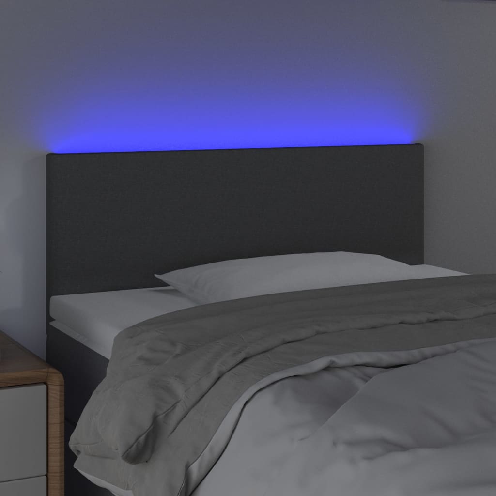 vidaXL sötétszürke szövet LED-es fejtámla 80 x 5 x 78/88 cm